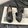 British Style Thick Heel Light Mouth Single Shoes Women's 2025 Autumn French Retro Versatile Bow Small Leather Shoes Loafers