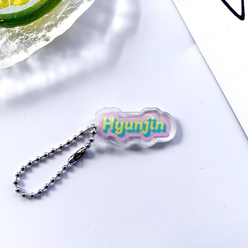 Stray Kids ROCK-STAR Album Member Name Tag Acrylic Keychain Cute Colorful Typography Bag Pendant Kpop Idol Fan Support Collectible Keyring