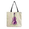 Sac Cabas Vintage en Lin pour Femme - Grande Capacité Sac à Bandoulière Imprimé Piano pour Usage Quotidien & Courses KTB