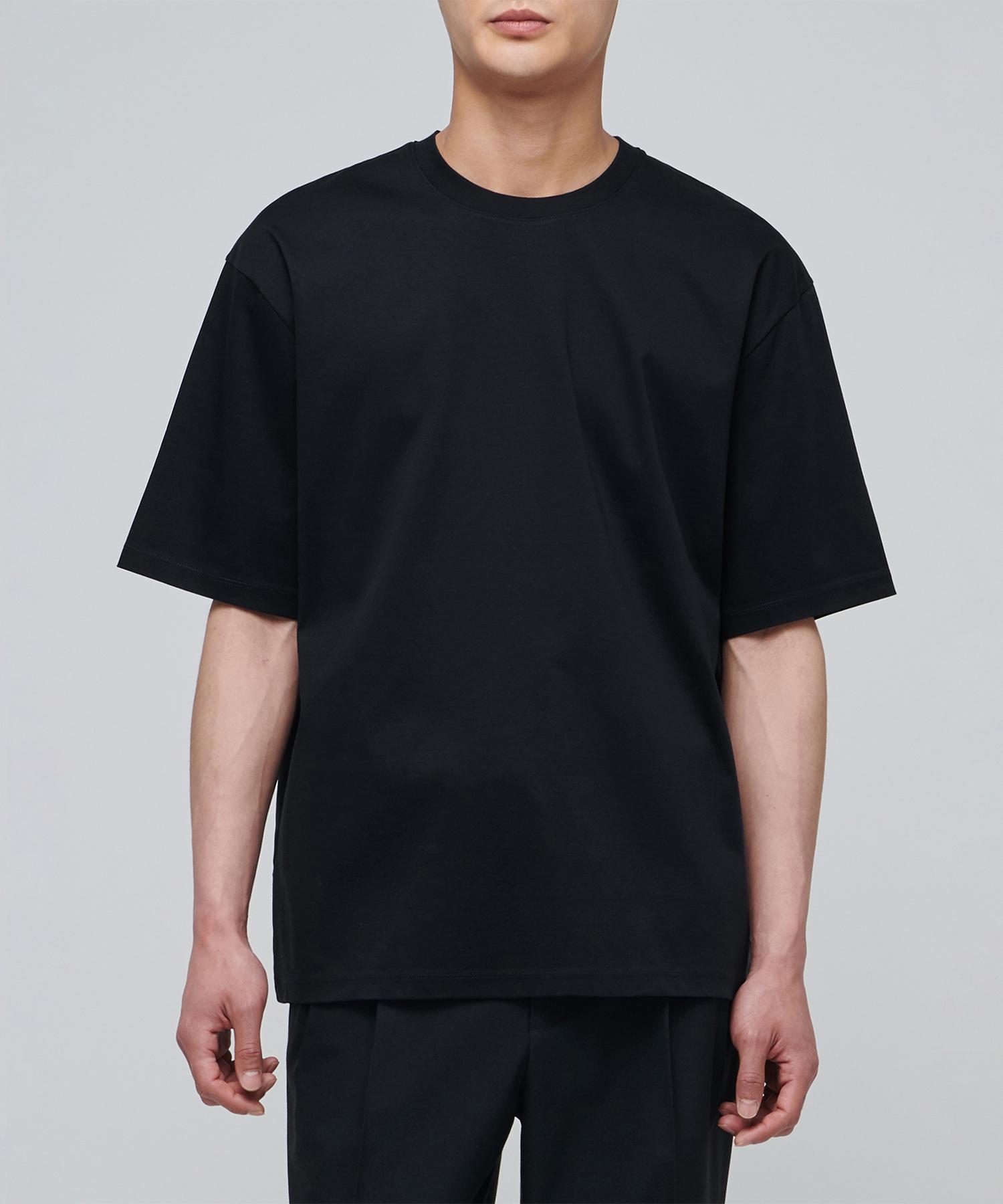 Musinsa Standard Silket Relaxed Fit Crew Neck T-Shirt [Black] Black/M