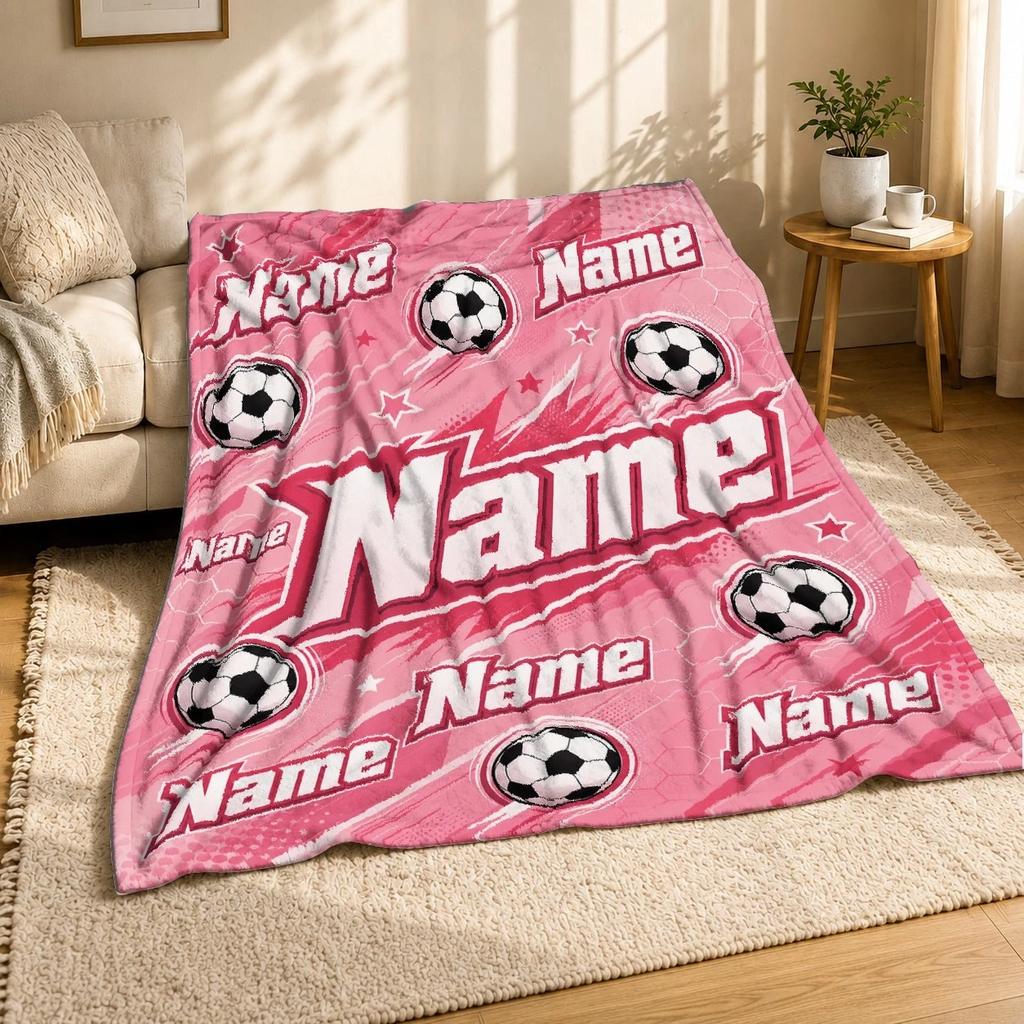 Soccer Name Coral Fleece Blanket