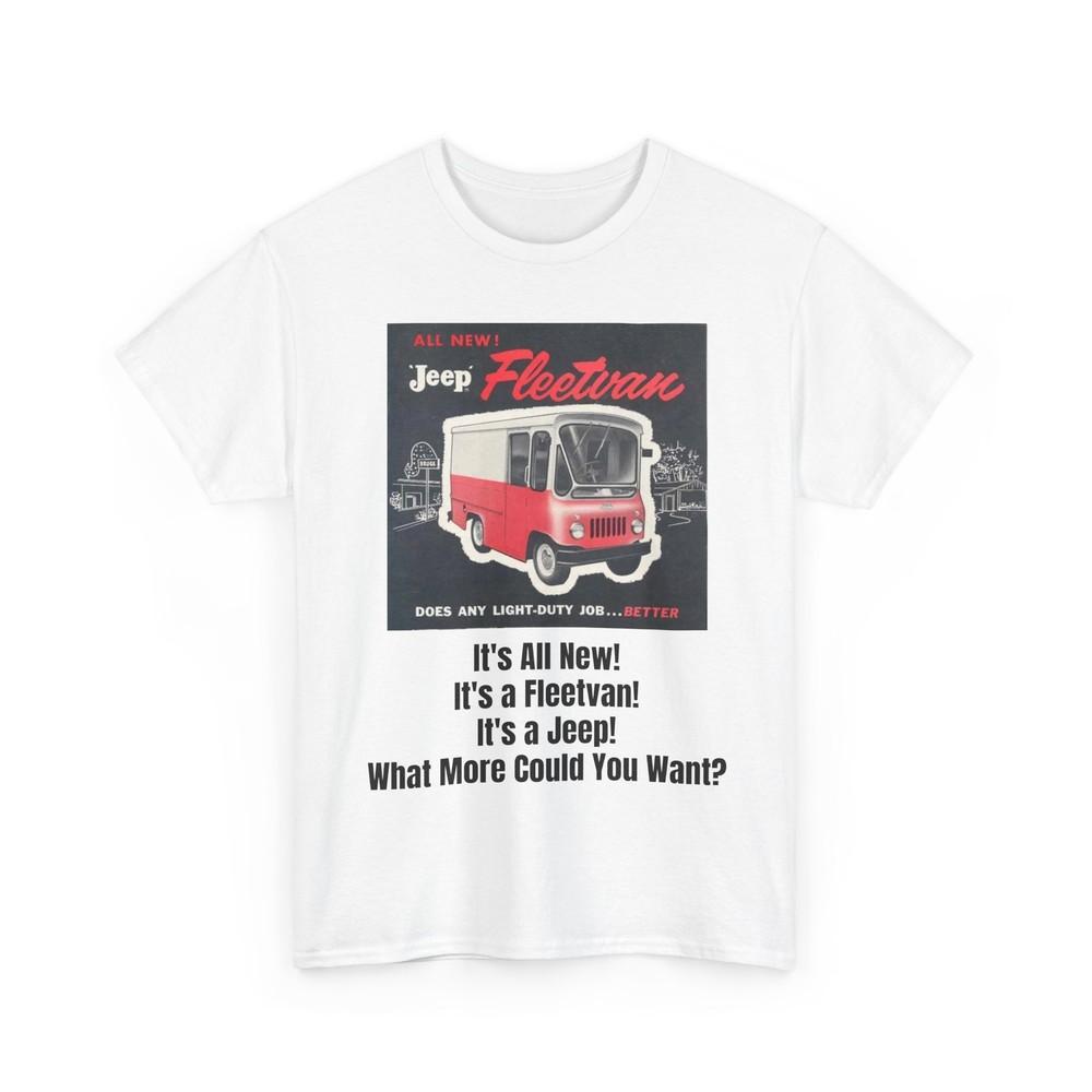 Vintage Fleetvan Retro Unisex Tee, 1960 s Jeep Graphic T-Shirt, Classic Car Unisex T-Shirt L