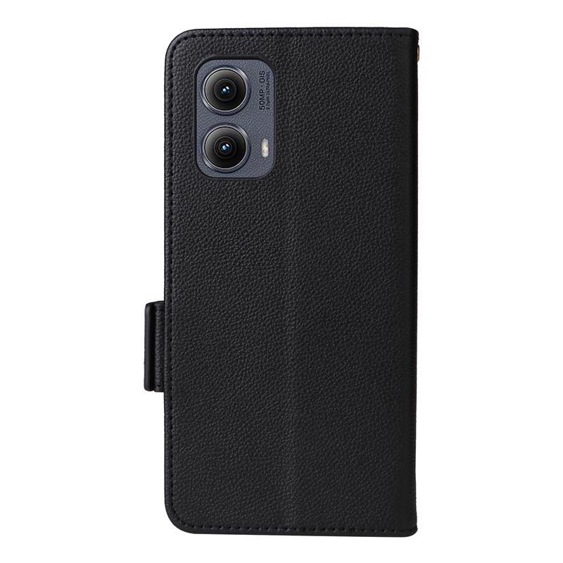 Motorola Edge 2025/2024 Lychee Pattern Leather Phone Case with Card Slot