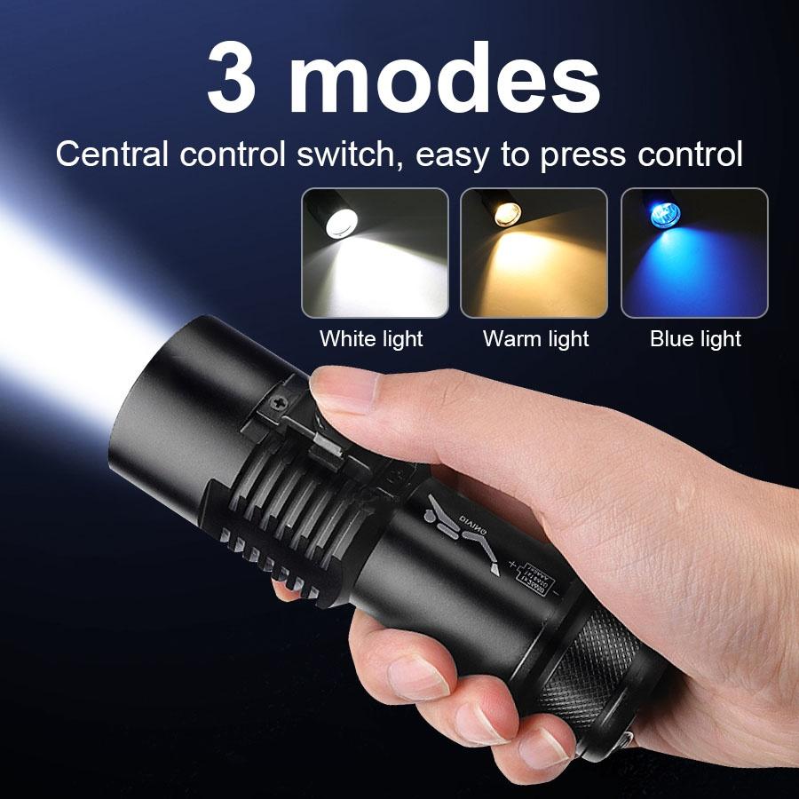 Profesjonell dykkerlommelykt trippellys 40000LM dykkerlykt langdistanselampe Amfibisk dykkerlykt dykkerlykt