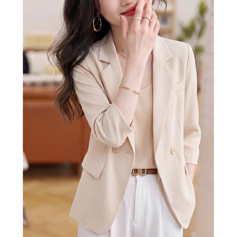 TERRE BLEUE Women s Lightweight 3/4 Sleeve Blazer S