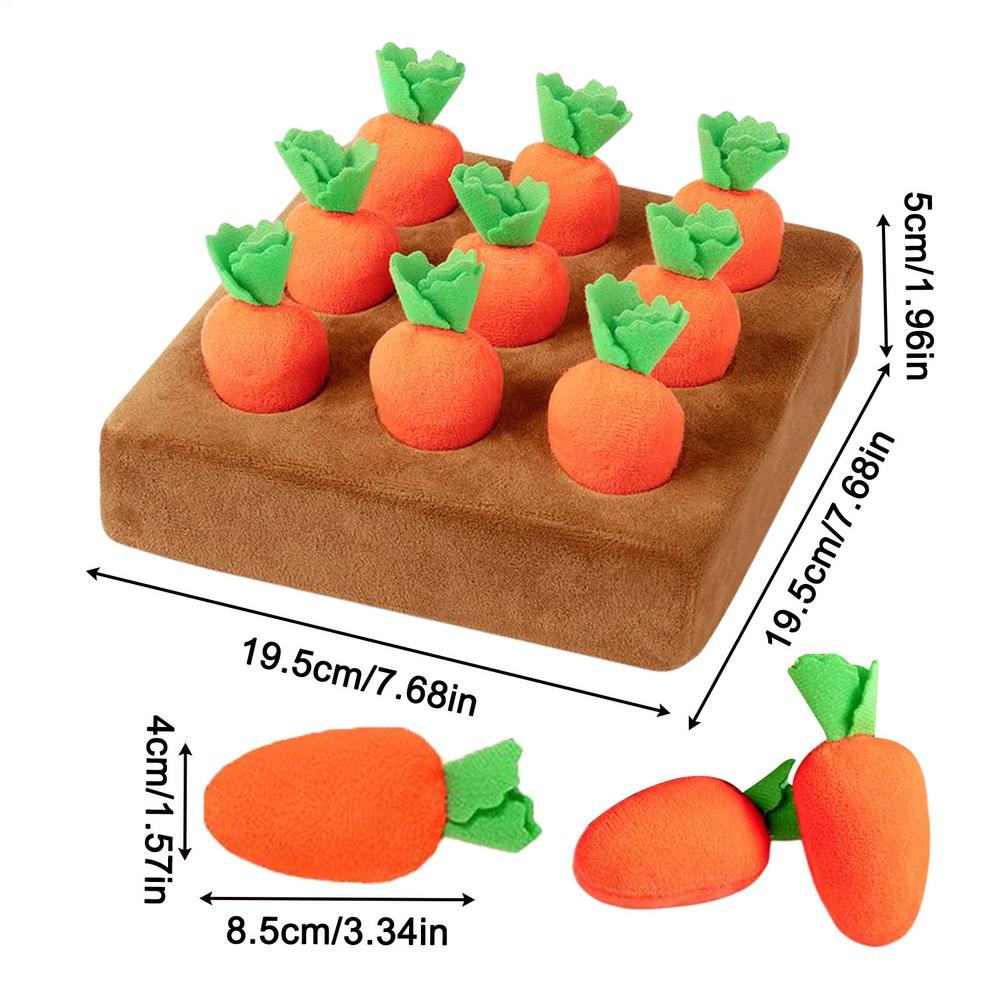 Carrot Snuffle Mat for Dogs Puppy Carrot Plush Toy Interactive Pet Plush Puzzle Toys Dog Carrot Pulling Interactive Training Toy