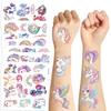 New Cartoon Unicorn Series Flash Powder Tattoo Stickers Waterproof Children's Party Gifts Funny and Interesting