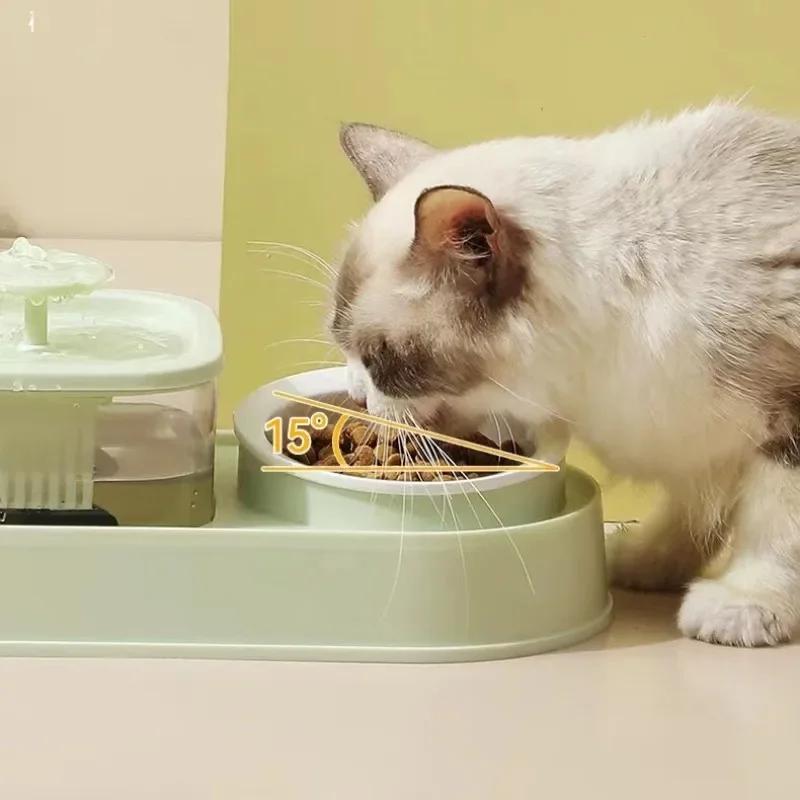 Pets Water Fountain Auto Filter USB Electric Mute Cat Drinker Bowl Pet Feeder 2-in-1 Recirculate Filtring Drinker for Cats Water