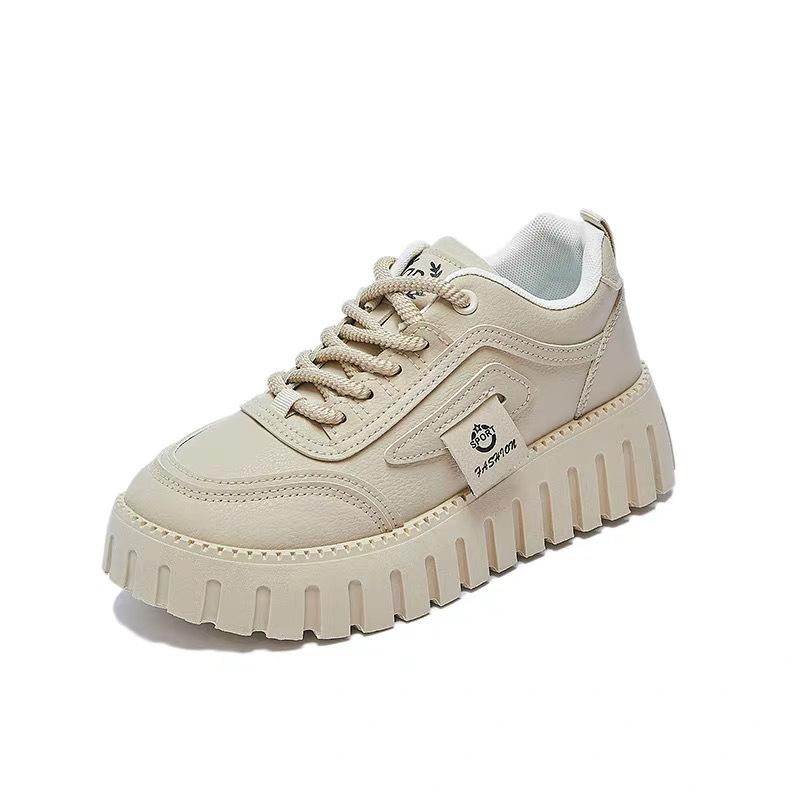 Shoes Women's Thick Soles Increase Height and Show Height Board Shoes Fashion Versatile High Value White Shoes Internet Celebrities the Same Trend Cas