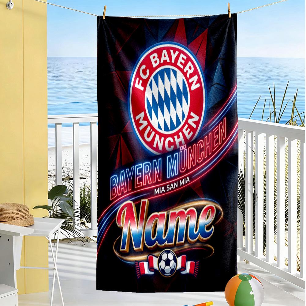 Bayern Munich Galaxy Artwork Customized Name Beach Towel Soft Durable Quick-Dry Portable for SwimmingBeachCamping Travel Beach AccessoriesGym