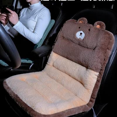Plüsch-Autositzkissen mit Lendenwirbelstütze - Ganzjährig, rutschfest, integriertes Design für Herbst & Winter