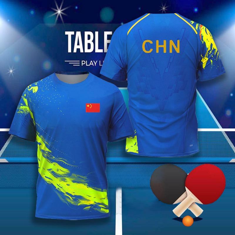 Fashion 3D Table Tennis Jersey Graphic T Shirt for Men Clothing Casual Sports Gym Fitness
