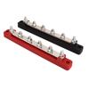 2PCS Battery Bus Bar Black Red DC12V to 48V 150A M6 Terminal 6 Stud for RV Car Ship Yacht Power Syst