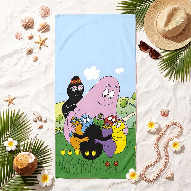 Barbapapa Soft Beach Towel Stylish Beach Pool Towel for Summer Seaside Vacation Travel