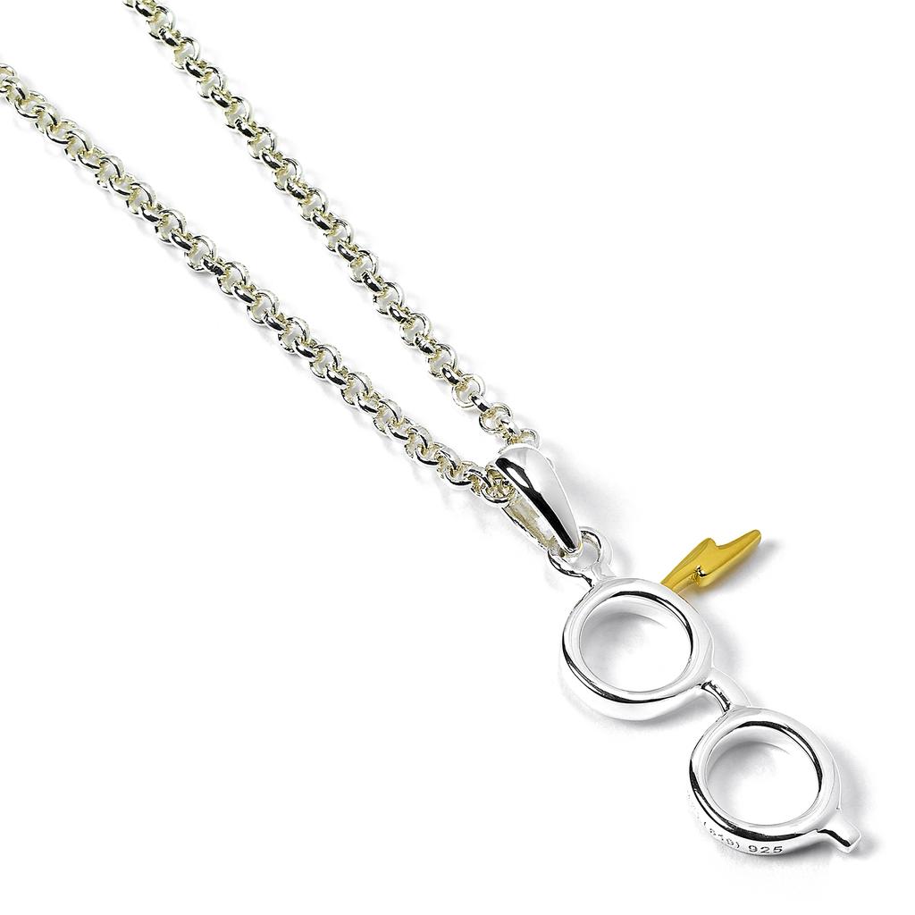 Harry Potter Sterling Silver Glasses & Lightning Bolt Necklace