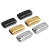 Jewelry Findings Leather Bracelet Clasp DIY Magnet Hook Rhodium Magnetic Clasp Flat Hole 15*3mm