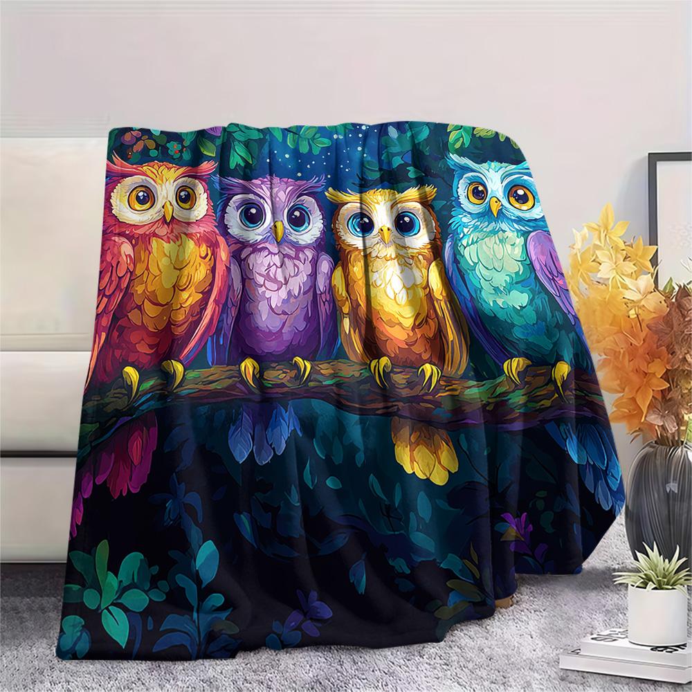 

Owl Print Flannel Blanket, High quality Comfortable for All Seasons, Home Decor, Warmth and Comfort, Perfect for Christmas Gifts 80cm x 120cm