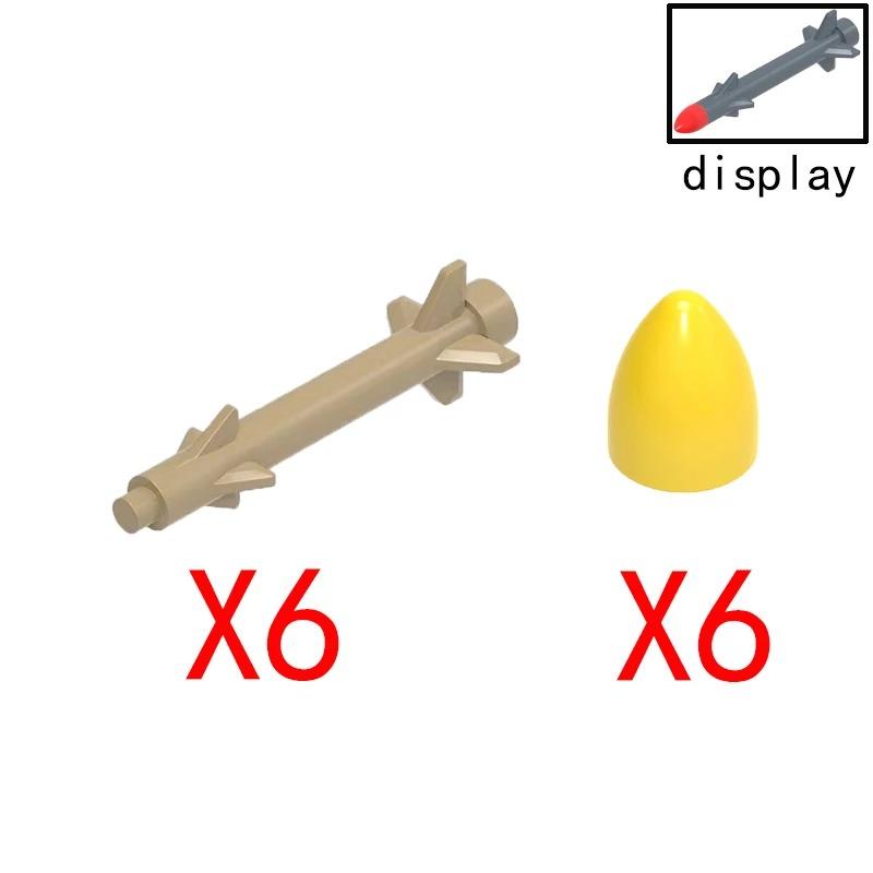 MOC Compatible Military Character Building Blocks Accessories Missile Models Fighter Jet Assembly Children's Toy Mini Brick Gift