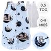 Babyu, Summer Muslin Cotton Baby Sleeping Bag Adjustable 0.5 Tog 0-9