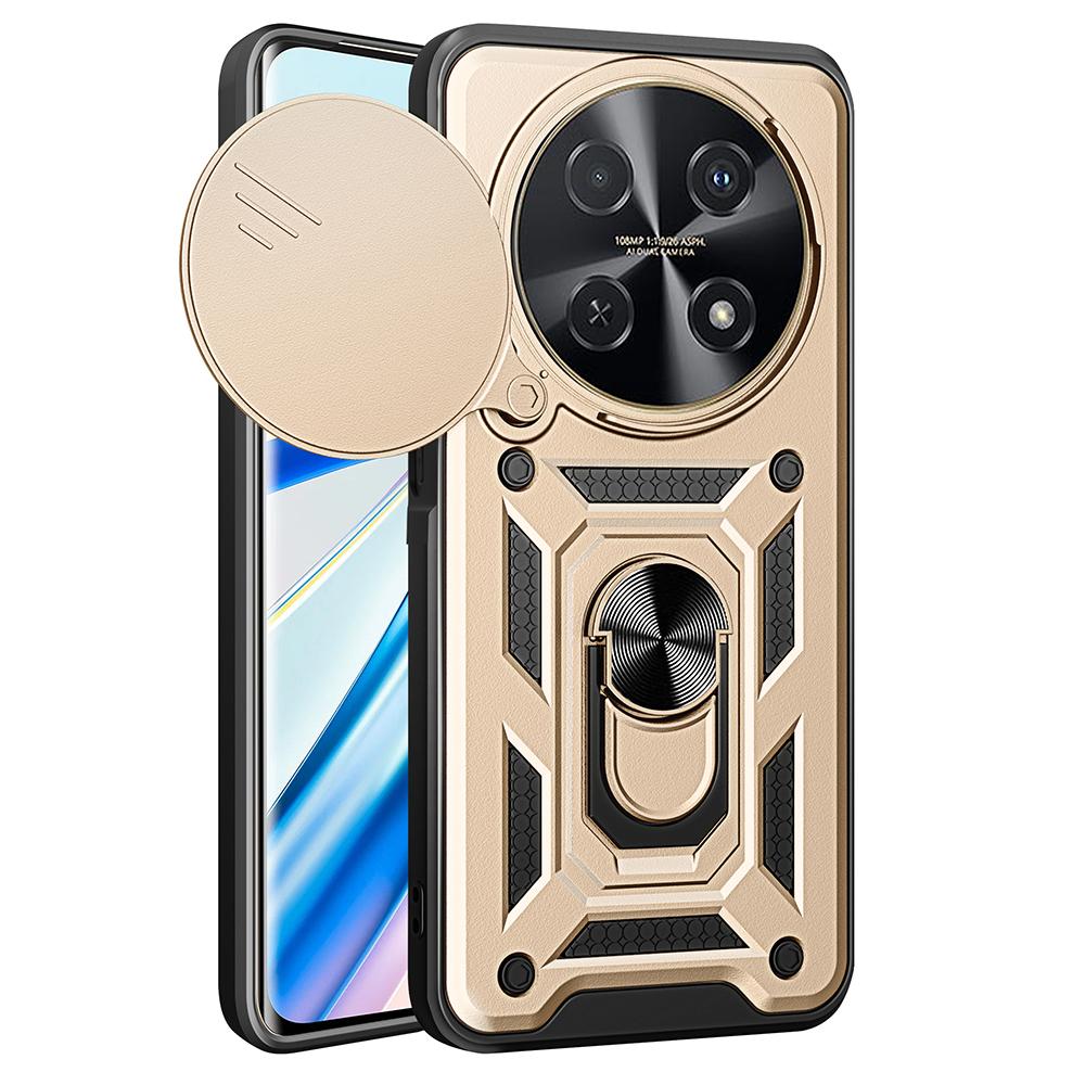 For Huawei Nova 12i 4G Case with Slide Camera Lid PC+TPU Kickstand Phone Cover