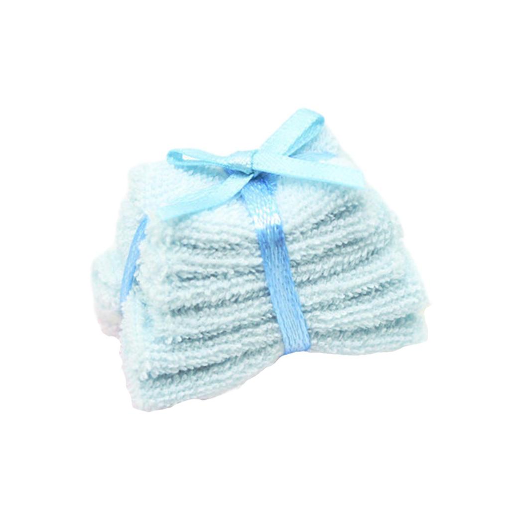 1:12 Scale Bath Towel Miniature Bath Towel Pretend-Play Kid Bathroom Kitchen Realistic for Dollhouses Bathroom