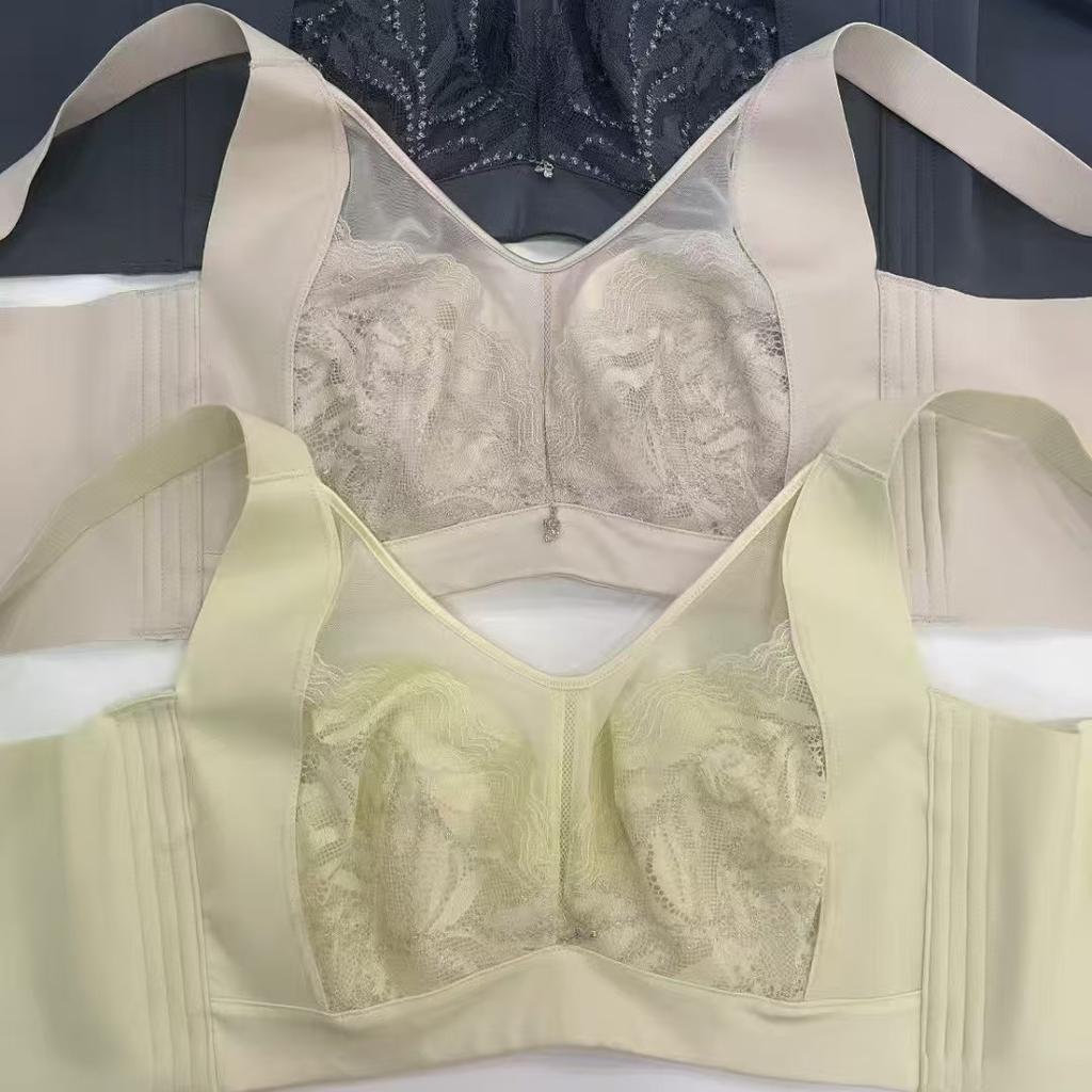 New Big Breasts Show Small Thin Cups, Large Cups, Adjusted Bras Gather and Support Breathable Lace Underwear Women