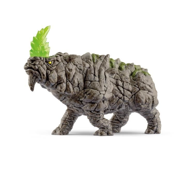 Figurine Rhino de Pierre, Figurine fantastique, Monstre Mythique et Puissant avec une Tête Mobile, Schleich 70157 Eldrador Creature