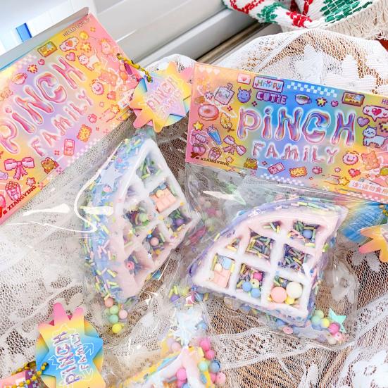 Waffle Squeeze Toy Slow Rebound Stress Relief Bunny Dessert Cat Paw Squishes Sensory Fidget