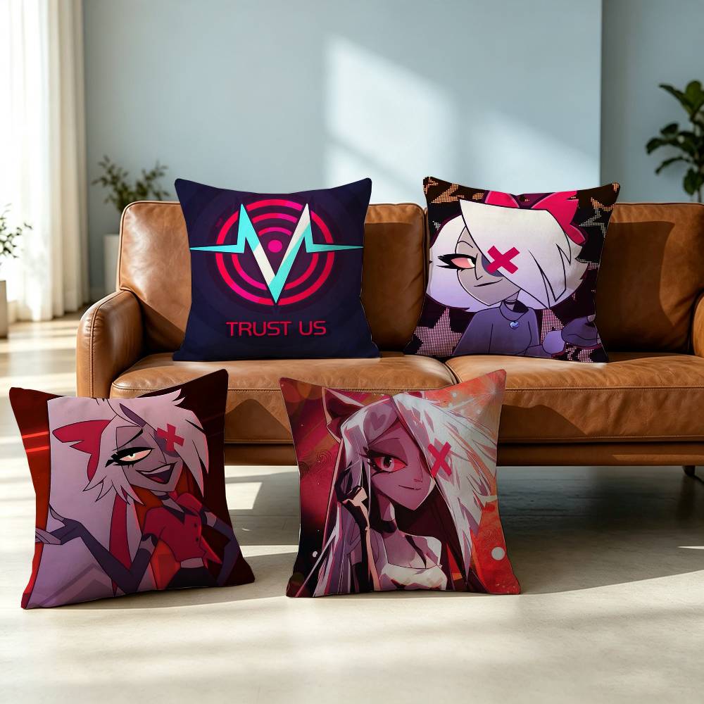 Vaggie Charlie Hazbin Hotel Square Double-Sided printed Pillow Case Bedroom Bedside Pillow Sofa Cushion Cover Gift