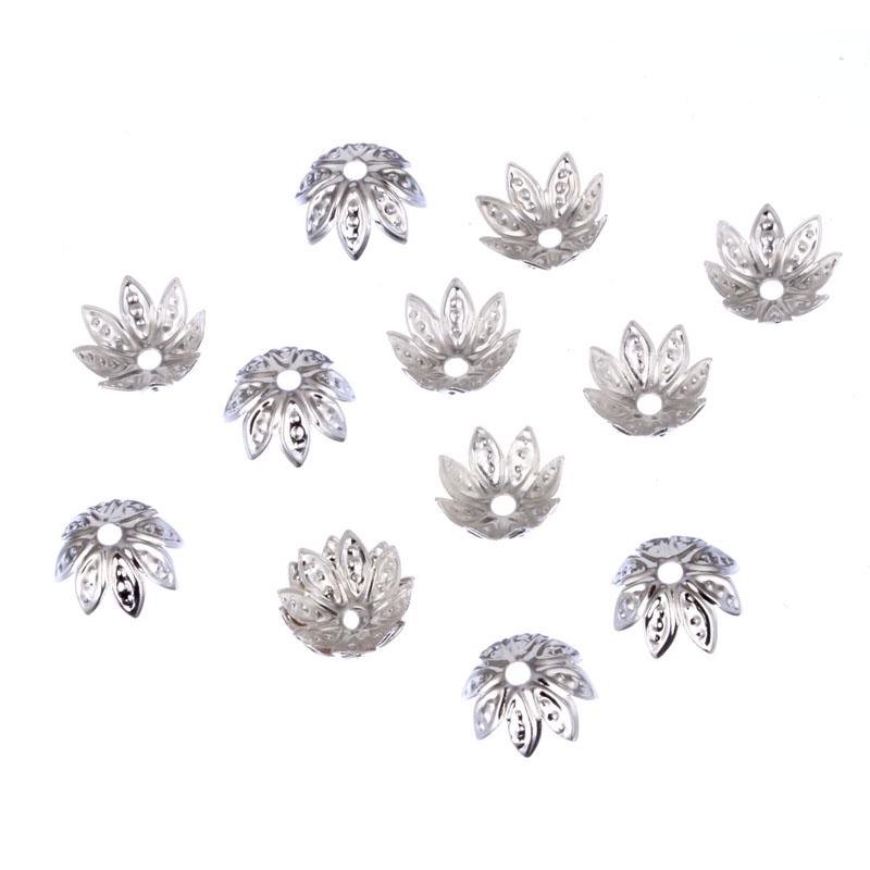 

Бусины цветочные для рукоделия 100шт null серебряный