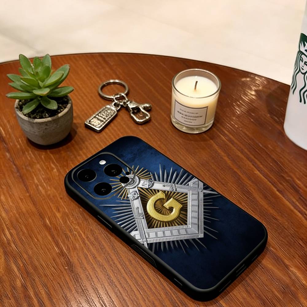 F-Freemasonry S-Symbol Phone Case  Soft  Silicone black For IPhone 17 16 15 14 13 12 11 X XR Plus Pro Max Plus
