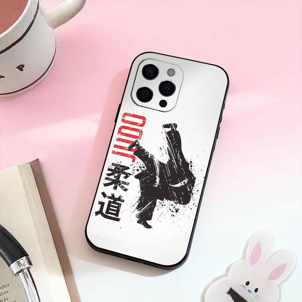 

Japanese Martial Arts Judo Phone Case For iPhone 17,16,15,14,13,12,11 Plus,Pro Max,Soft Silicone Black Cover iPhone15