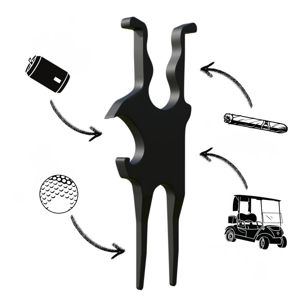 Golfwerkzeug, 3-in-1 Golf-Divot-Werkzeug, Magnetischer Halter Tragbar Kompakt Anziehung Golfzubehör,