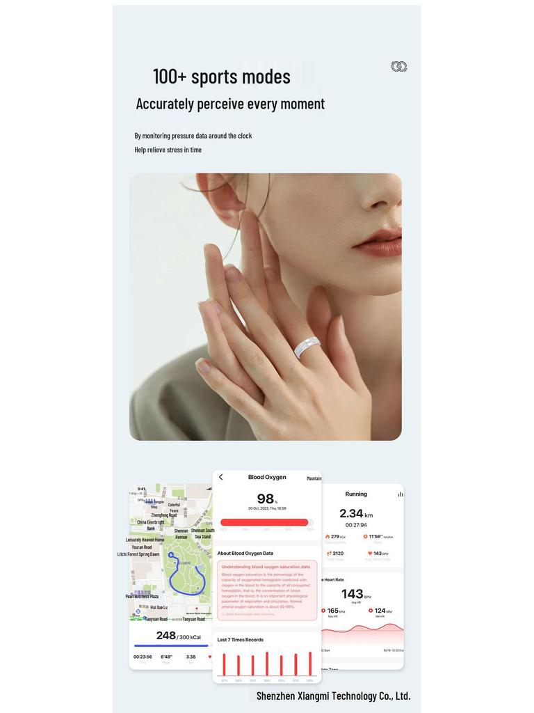 DaringV6 Smart Ring: Multifunctional Sports Pedometer with Heart Rate & Sleep Data Analysis