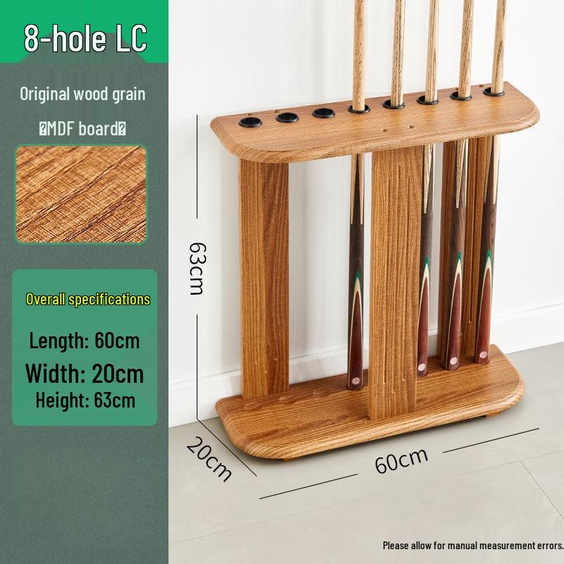 Jundingying 8-Hole Wooden Floor Pool Cue Rack