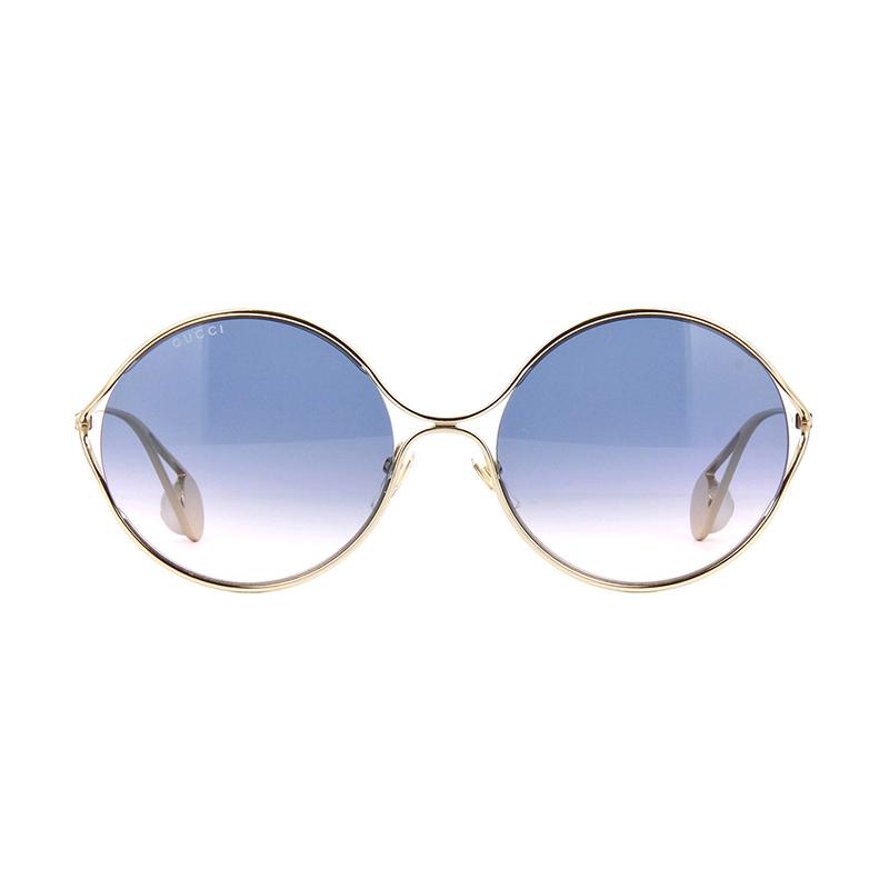 GUCCI Vintage Round Frame Metallic Pearl Sunglasses Gradient Blue