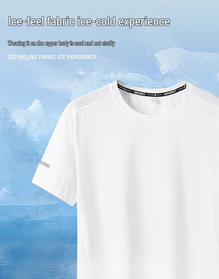 Quick-Dry Men's Plus Size Round Neck Short Sleeve T-Shirt (L-9XL) - Thin Summer Top, Fits Up To 300 Jin