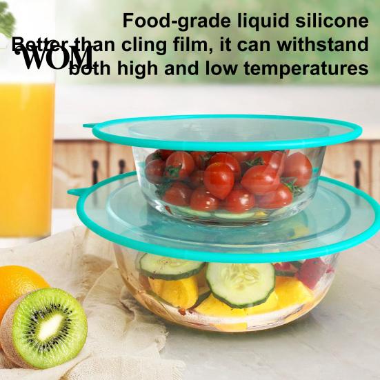 Refrigerator Silicone Lids Bowl Cover, Reusable Multi-Size Food Storage Set, Dishwasher Vegetable Cover Safe Eco-Friendly Fresh for Bowls Cups