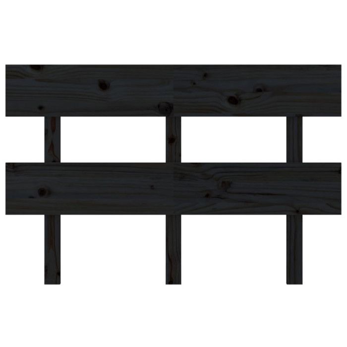 VidaXL Headboard Black 144x3x81 Cm Solid Pine Wood 819074