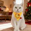 Weihnachtsmann Haustier Schal Feiertags-Thema Haustier Accessoire Festliches Weihnachten Haustier Schal Set mit Gestricktem Katzen Schal Pompon für Feiertag
