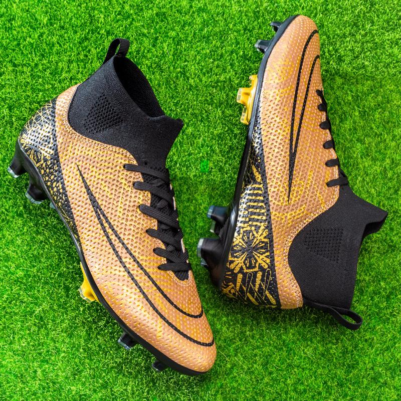 New World Cup Football Shoes Men's Mandarin Ducks Student Long Nails AG Broken Nails TF Children's Long Nails Sports Shoes High Top