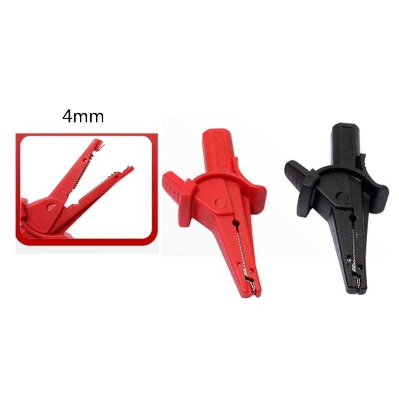 Insulated Test Clamp Alligators Clips Large Size Connectors Terminals 4Mm Banana Probe Clip Multimeter Accessories