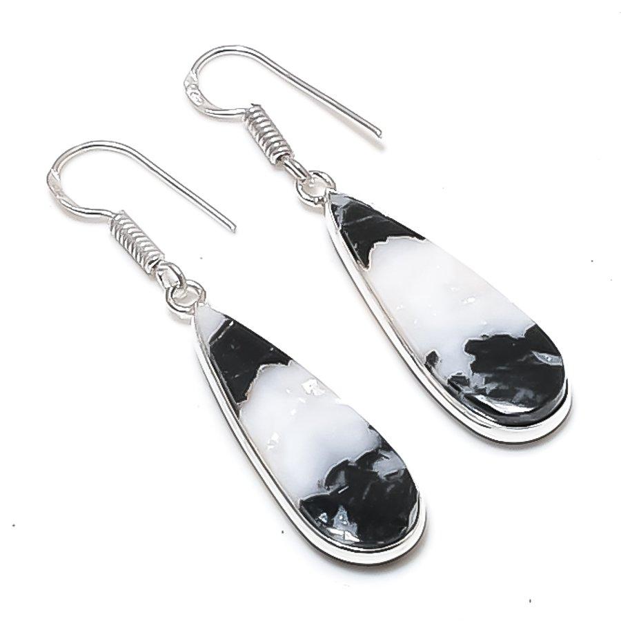 Natural Buffalo Jasper Gemstone 925 Sterling Silver Jewelry Earring 1.89  AEE-11061