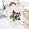 Children Short Sleeve Tshirt Cartoon Chase Skye Print Pullover Boys Girls Summer Breathable Casual Cotton Tops Gifts