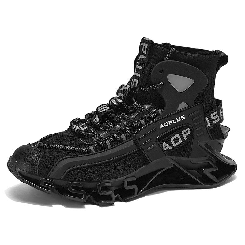 

Men s shoes new summer breathable fly-woven mesh blade black dad men s running sports casual trendy shoes 39