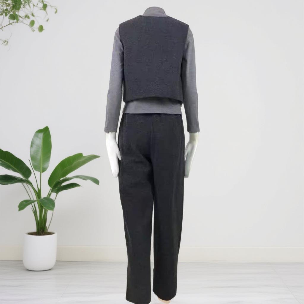 Autumn Chic Slimming Vest & Pants Three-Piece Set