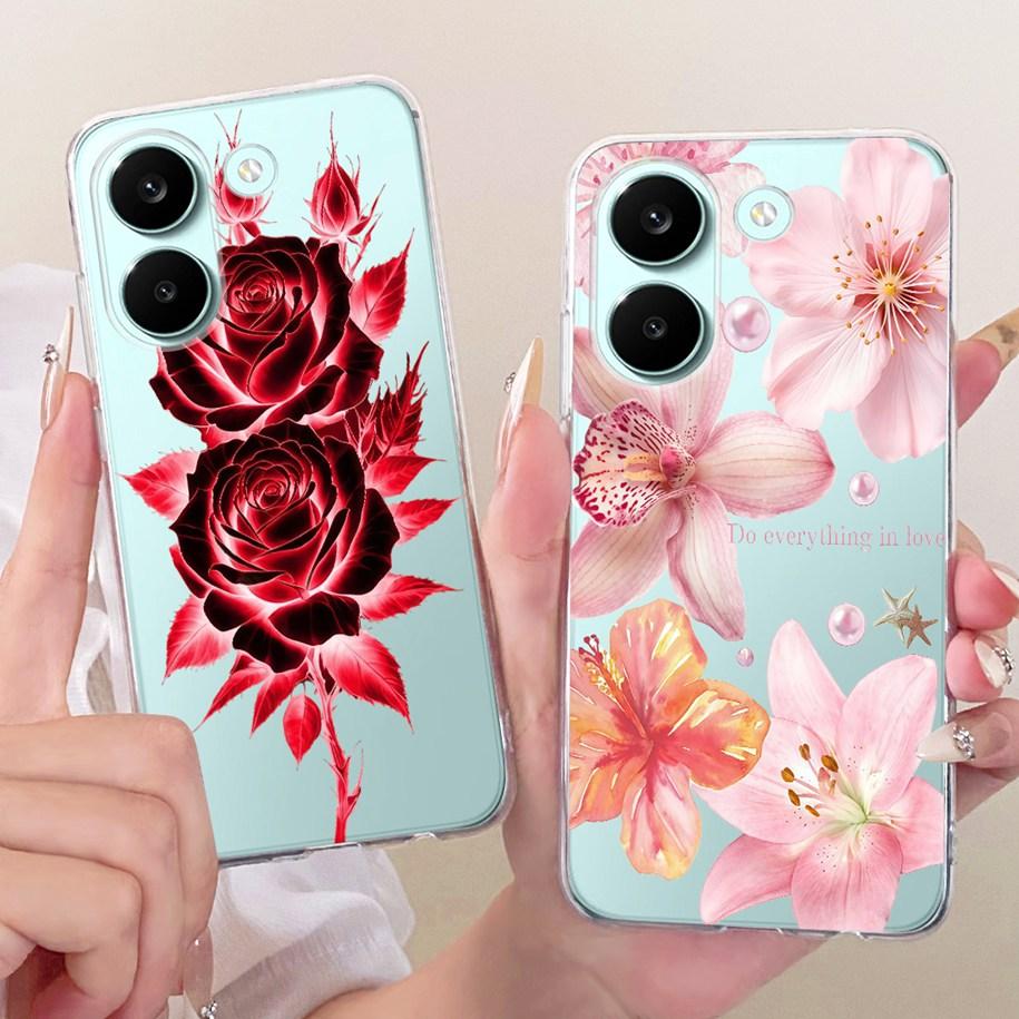 Case For Xiaomi Poco X8 Pro Max Cover Popular Flower Soft Silicone Transparent TPU Bumper For Xiaomi Poco X8 Pro X8ProMax Fundas