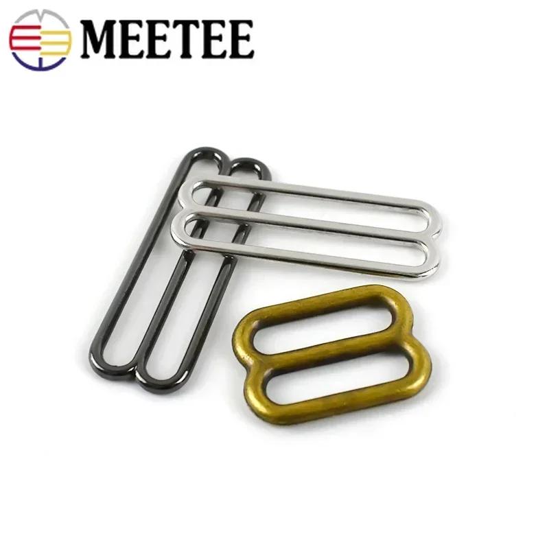 10/20/30Pcs Meetee Metal Tri-Glide Rings Buckles 6-50mm Bra Strap Adjust Clasp 8-shaped Ring Hook Garment Hardware Accessories