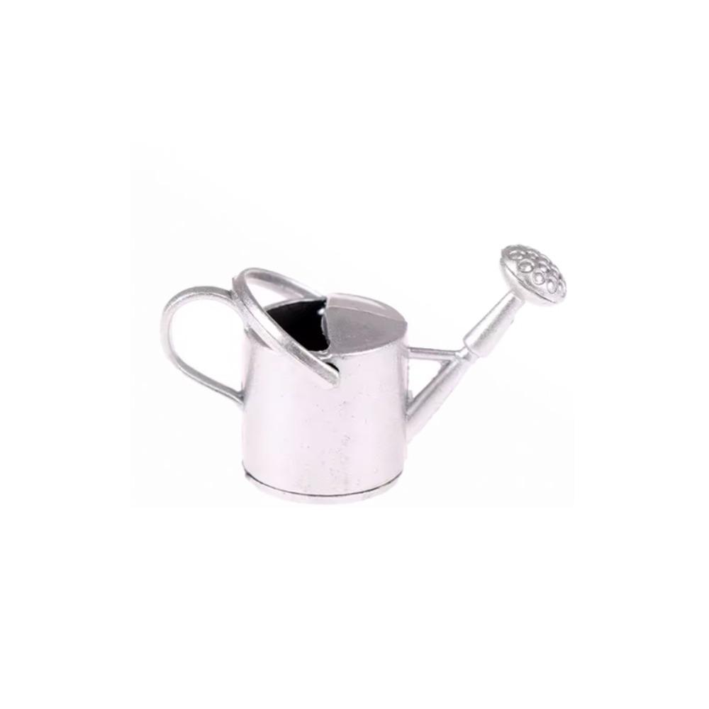 Simulated 1/12 Dollhouse Miniature Watering Can Lifelike Watering Can Ornament  Gift серебряный
