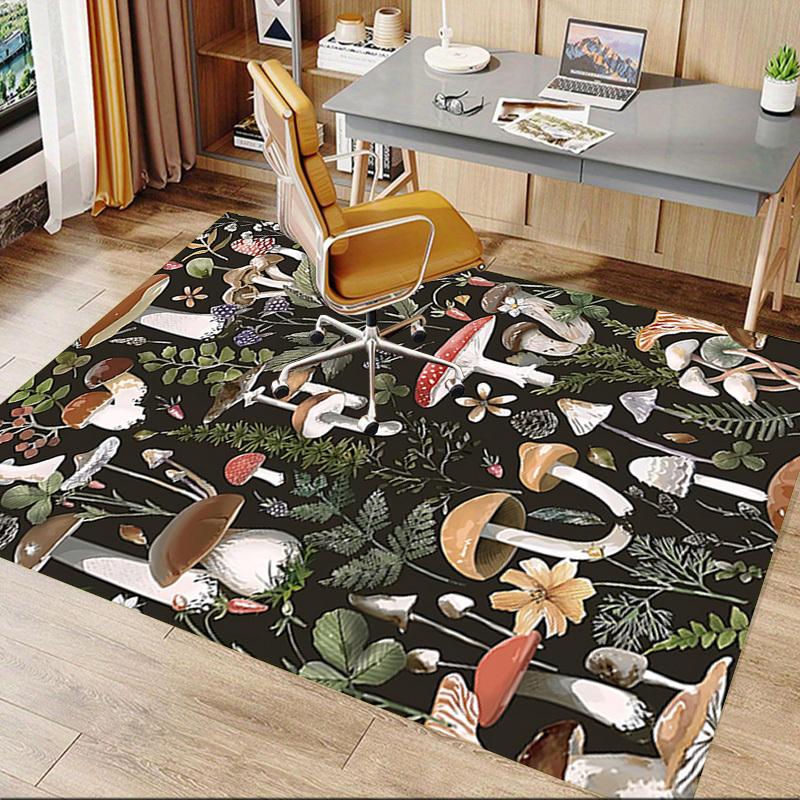 1PC Mushrooms Flowers Extra Large Non Slip Floor carpet, Office, family, bedroom Large Area Rug Indoor Rugs, Vibrant Colors